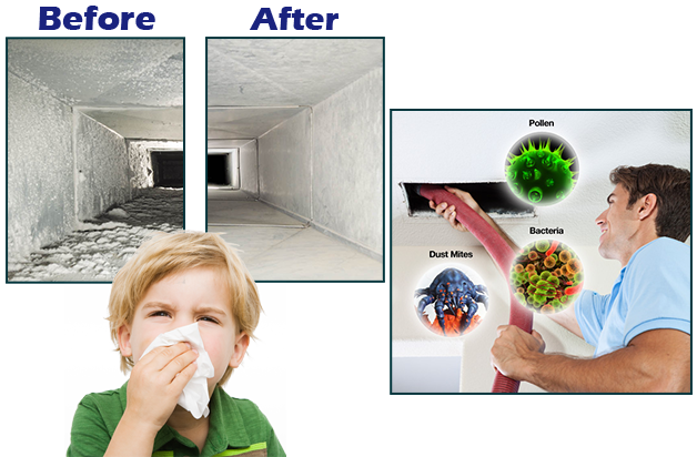 Air Flow Duct Cleaning Fort Worth - Before and after